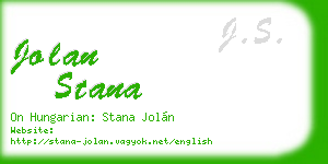 jolan stana business card